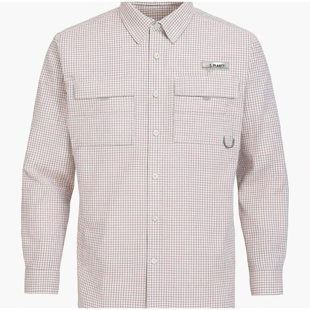 Habit Men’s Large Plaid Performance Fishing Shirt Long Sleeve Vented Outdoor